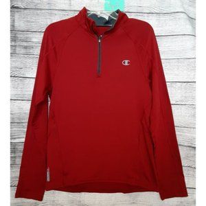 Champion quarter zip pullover, men's size small red